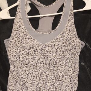 Lululemon Athletica Gray Floral Tank Top